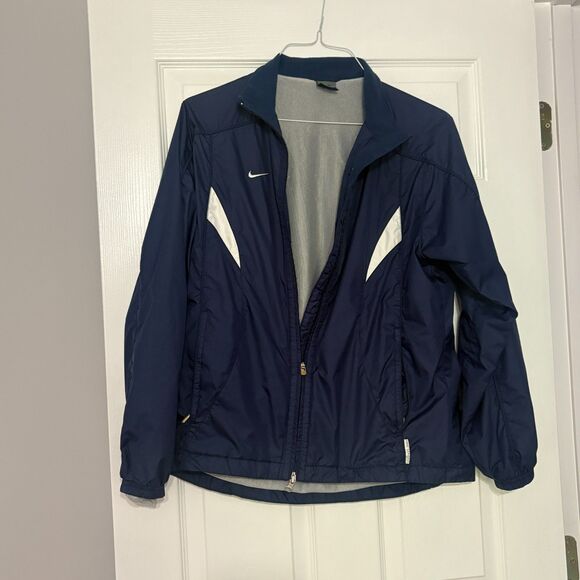 Nike Soccer Windbreaker Youth Large L 12-14 Blue Full Zip Mesh Lined Jacket - Picture 1 of 7